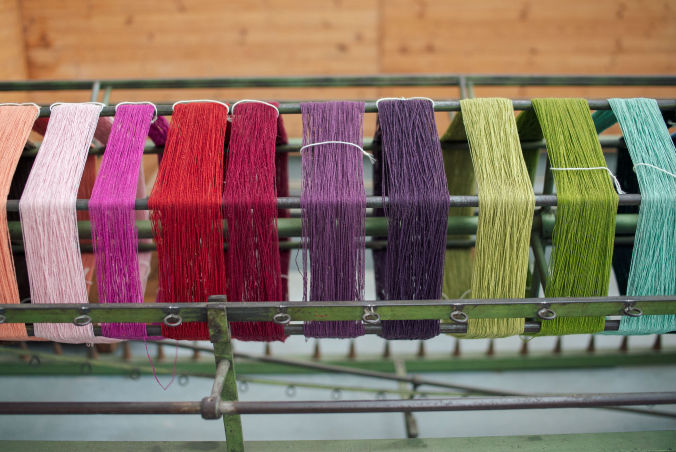 Close-up of Serra da Estrela wool used in a traditional crafts video production Portugal